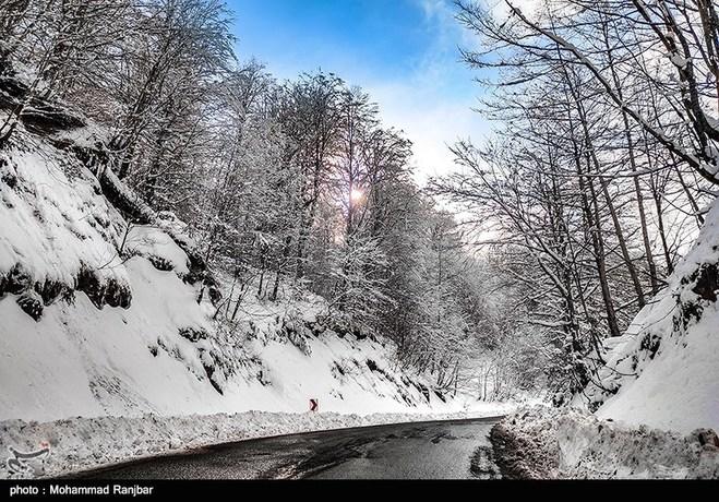 طبیعت برفی مسیر سیاهکل به دیلمان