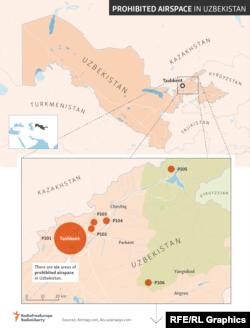 محدوده ممنوعه پرواز بر فراز مجموعه ییلاقی رهبر ازبکستان