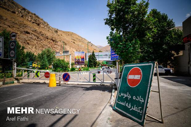 مسدودی محور چالوس وقطعه یک وچهار آزادراه تهران شمال تا اطلاع بعدی