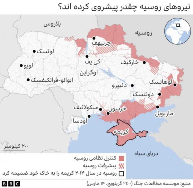 نبرد کی‌یف؛ تازه‌ترین تحولات جنگ اوکراین به روایت نقشه