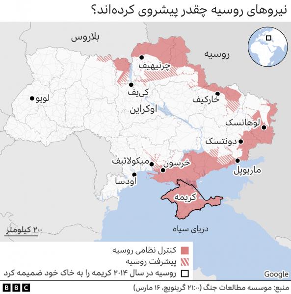 جنگ در اوکراین به روایت نقشه؛ شهرهای جنوبی از دریای سیاه هدف قرار گرفته‌اند