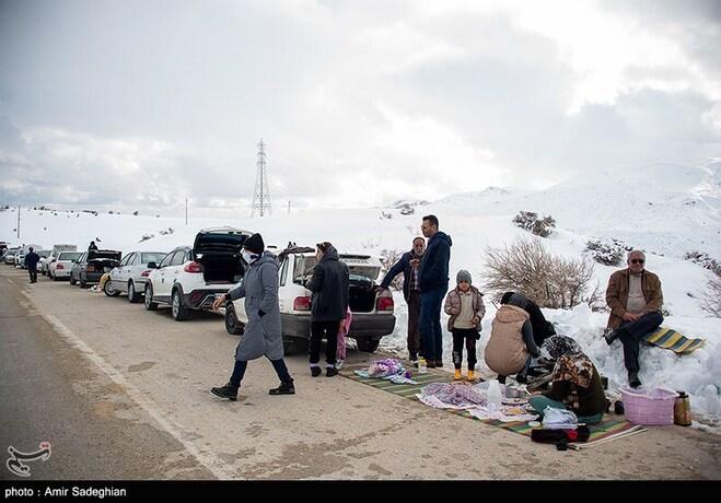 طبیعت برفی جاده «چله گاه» در استان فارس