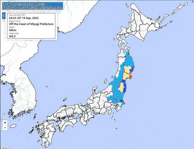 وقوع زلزله ۵.۵ ریشتری در ژاپن
