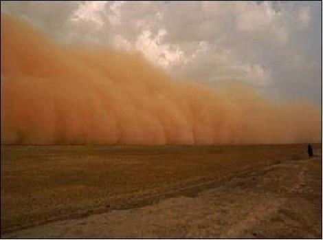 تصویر ماهواره ای ناسا از طوفان گرد و غبار  در ایران