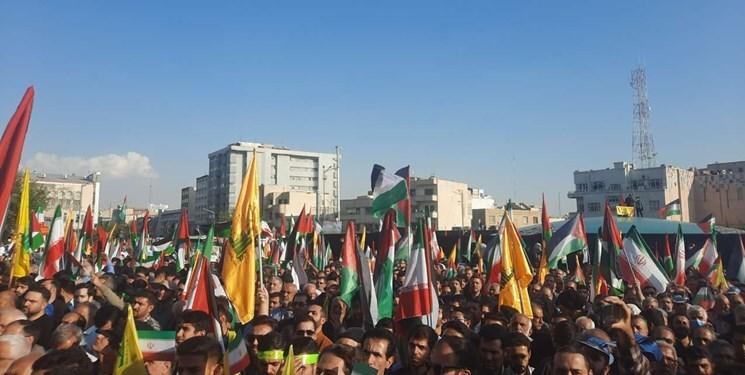 تجمع‌کنندگان تهرانی: آمریکای جنایتکار را مسئول اصلی نسل‌کشی در غزه می‌دانیم