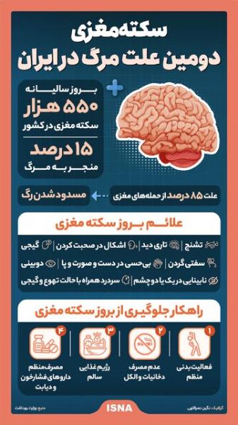 اینفوگرافیک/ سکته مغزی دومین علت مرگ در ایران