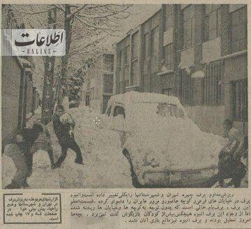 ۸ متر برف در تهران/ تصویر حیرت‌انگیز از ماشین‌هایی که زیر برف مانده‌اند