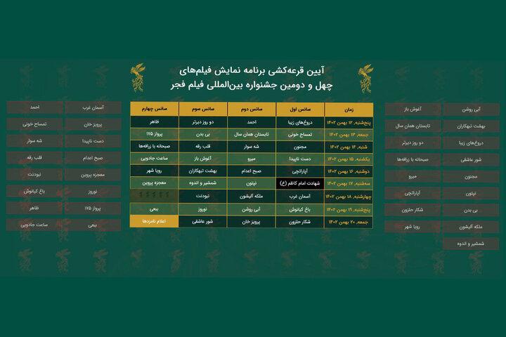 قرعه‌کشی جدول اکران خانه «فیلم فجر»/ «دروغ‌های زیبا» فیلم اول شد